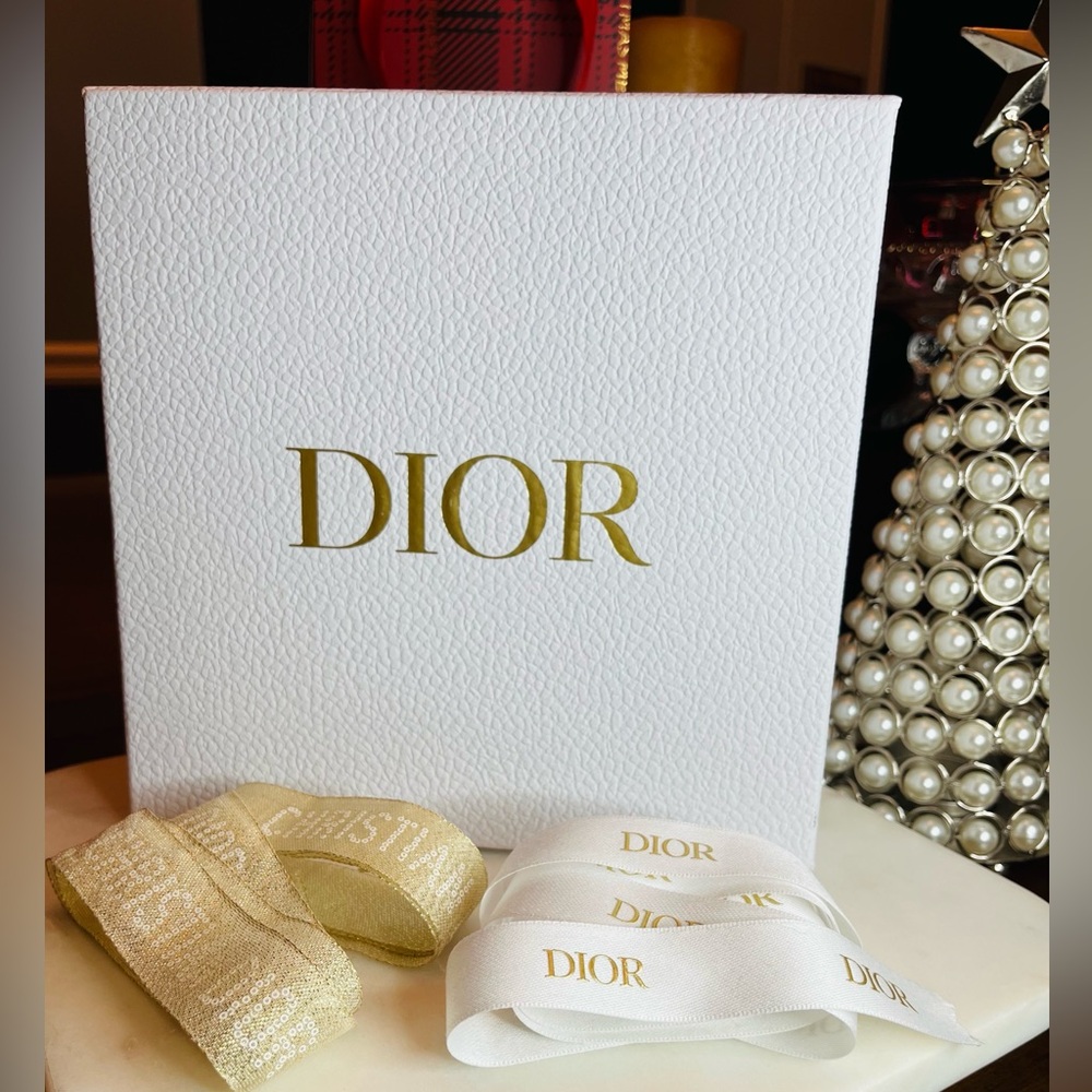Dior Elegant Gold & White Ribbon Collection w/Beautiful White Box for Gifting